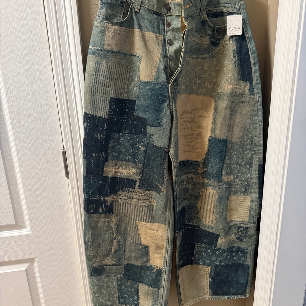 We the Free / Illusions Patchwork Barrel Leg Jeans